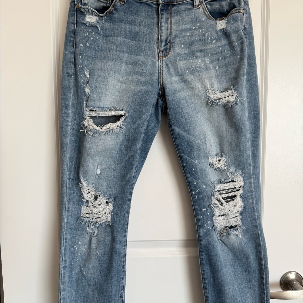 Judy Blue Distressed Blue Denim Jeans